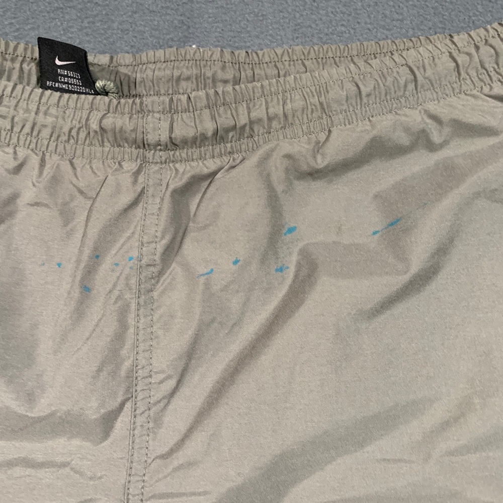 Nike Track Pants Men Medium Khaki Navy Blue Side Stripe Cargo Windbreaker Y2K - Picture 2 of 7